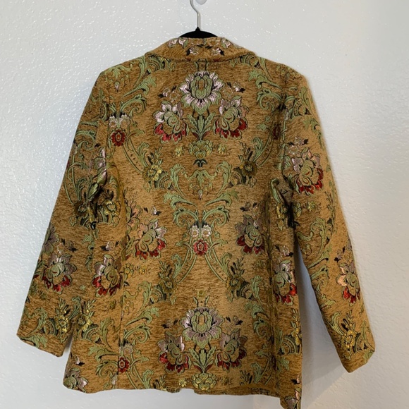 Susan Graver Jacquard Tapestry Coat US 10 NWOT Jacket Metallic Brocade Blazer - Picture 11 of 14
